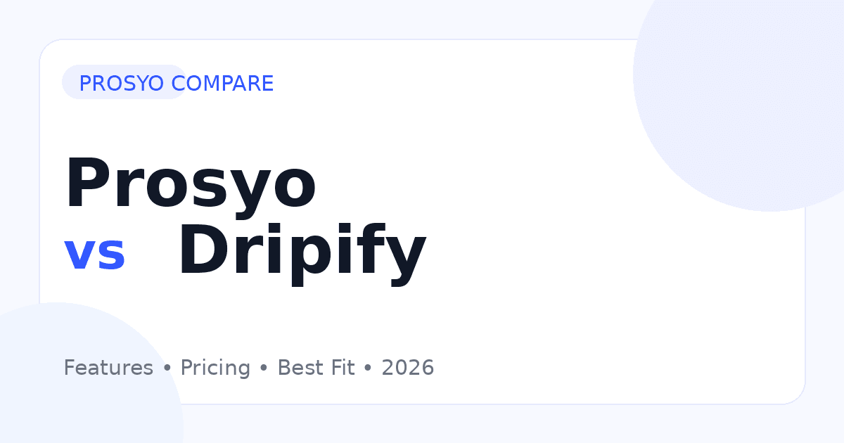 Prosyo vs Dripify comparison for B2B outbound sales software