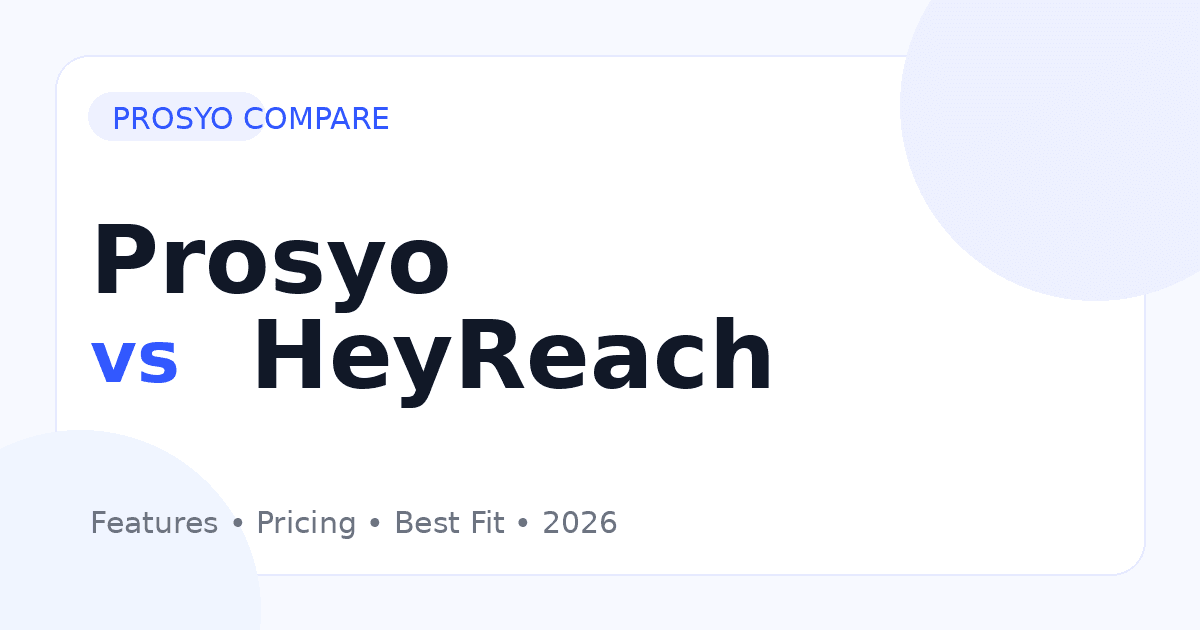 Prosyo vs HeyReach comparison for B2B outbound sales software