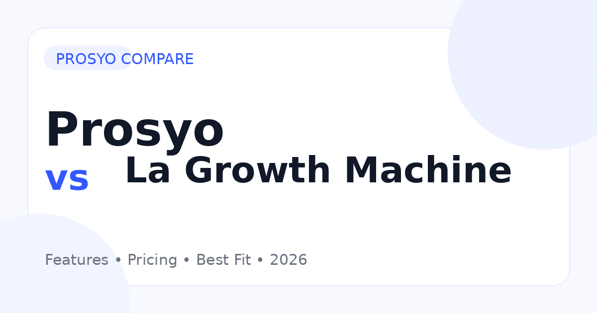 Prosyo vs La Growth Machine comparison for B2B outbound sales software
