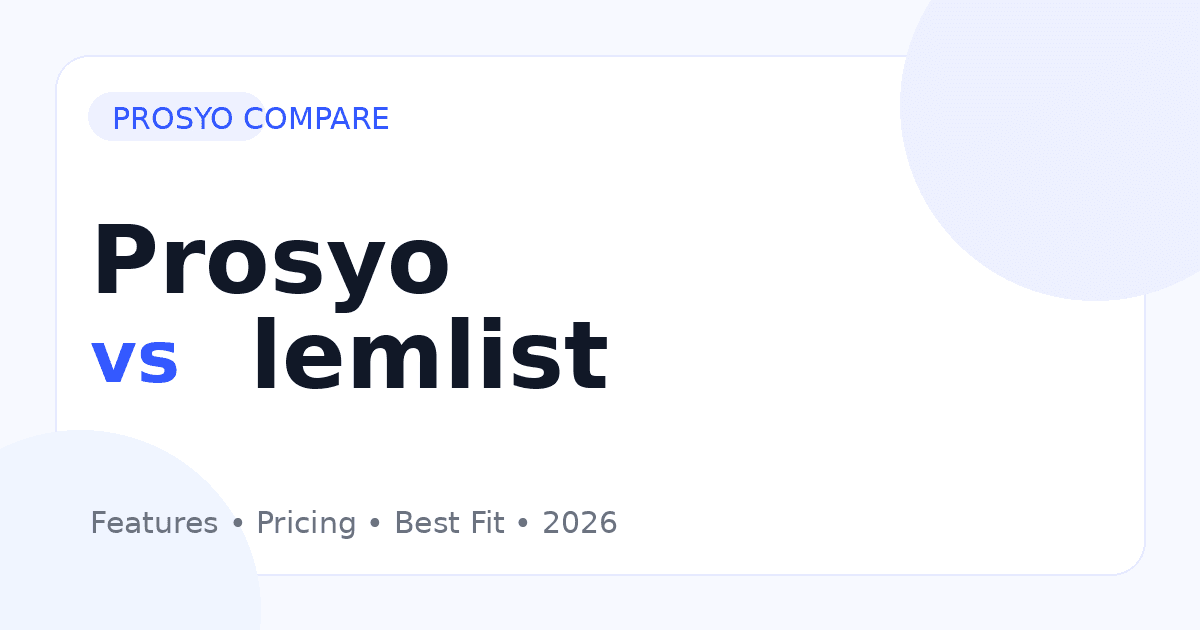 Prosyo vs lemlist comparison for B2B outbound sales software