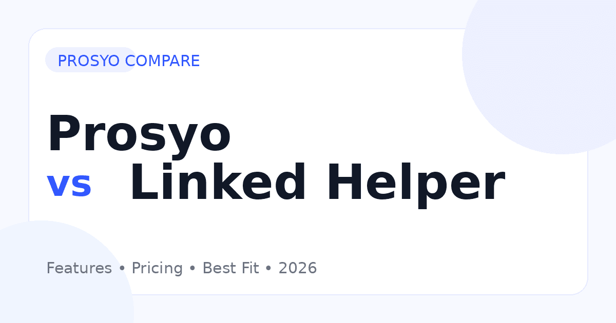 Prosyo vs Linked Helper comparison for B2B outbound sales software