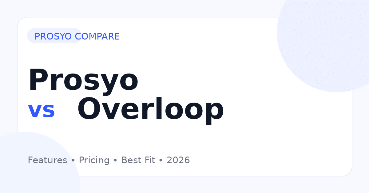 Prosyo vs Overloop comparison for B2B outbound sales software