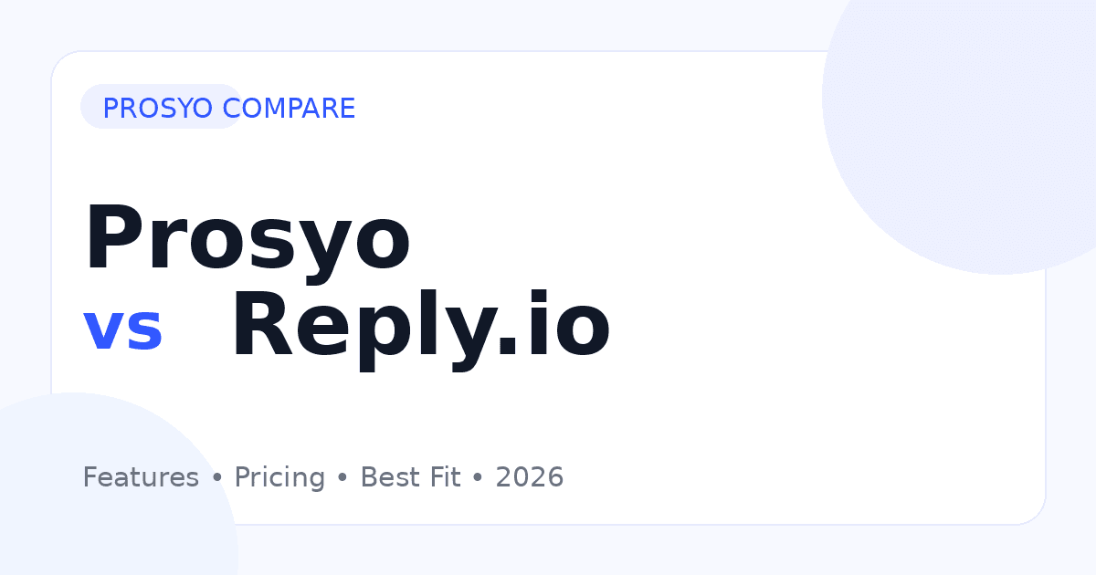 Prosyo vs Reply.io comparison for B2B outbound sales software