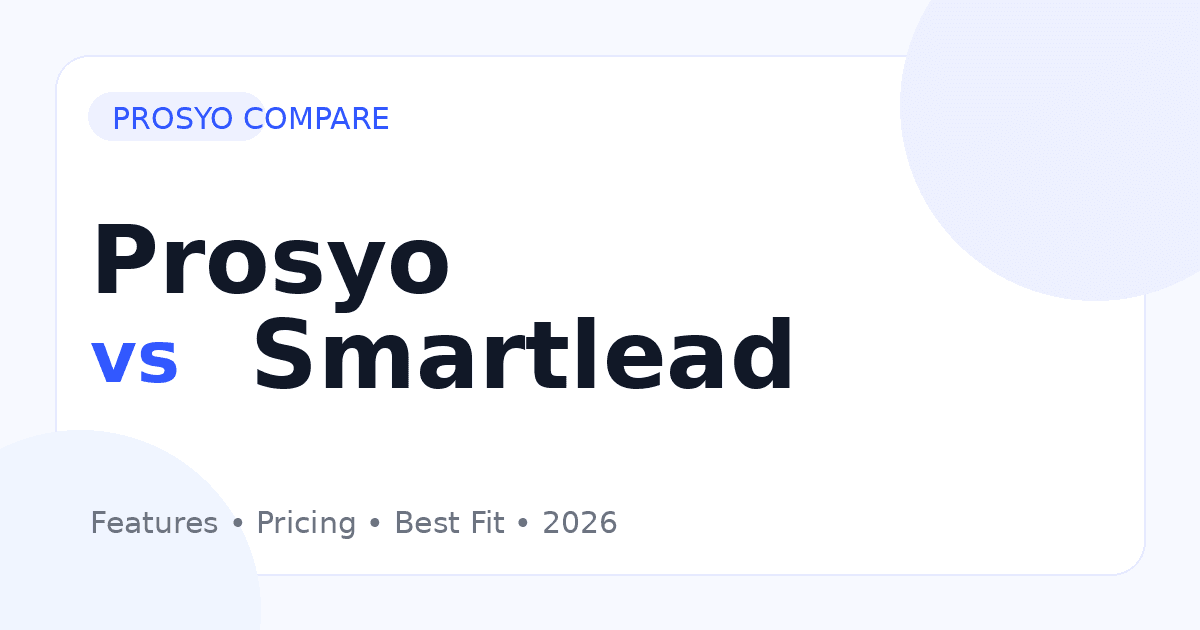 Prosyo vs Smartlead comparison for B2B outbound sales software