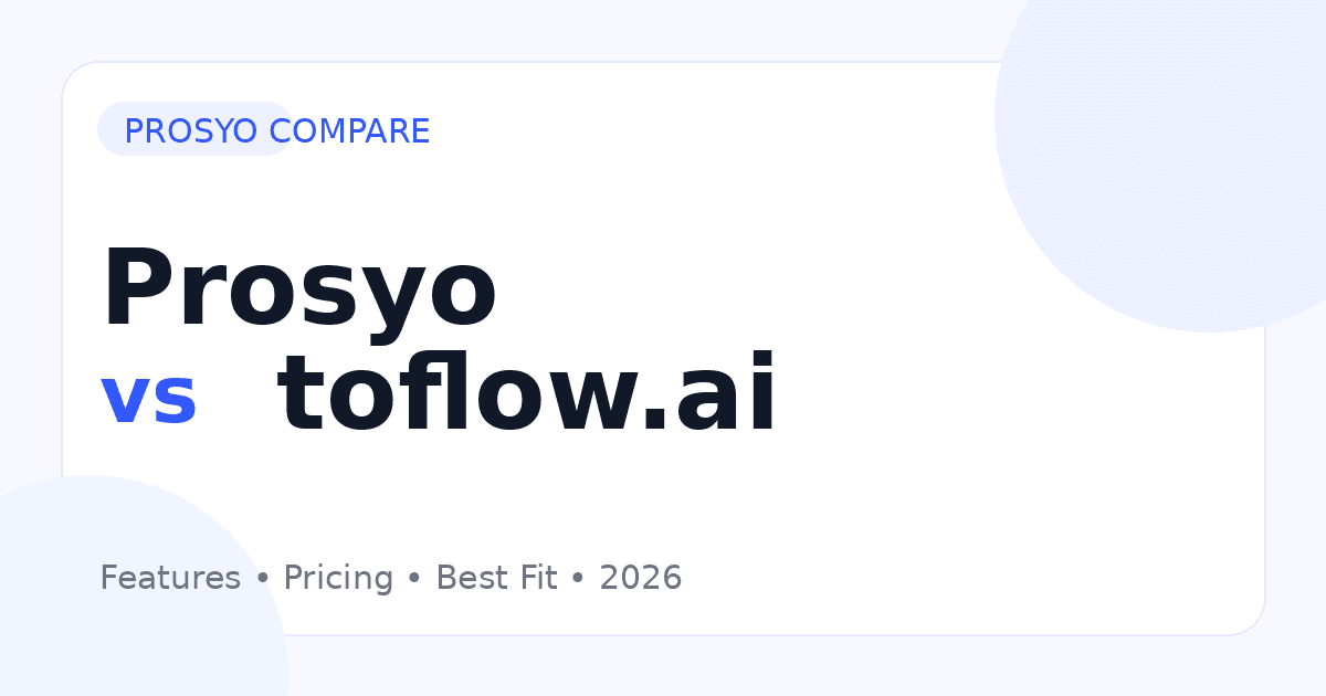 Prosyo vs toflow.ai comparison for B2B outbound sales software