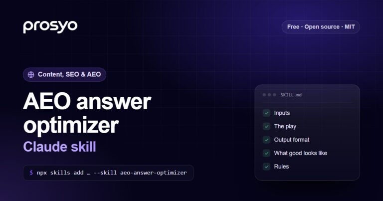 AEO answer optimizer Claude skill