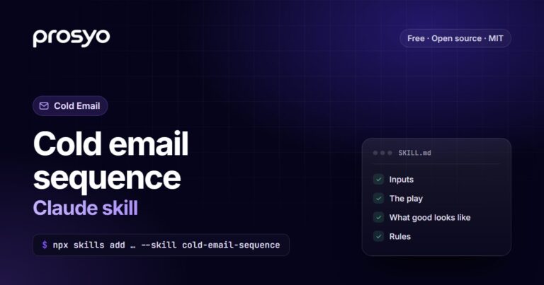 Cold email sequence Claude skill