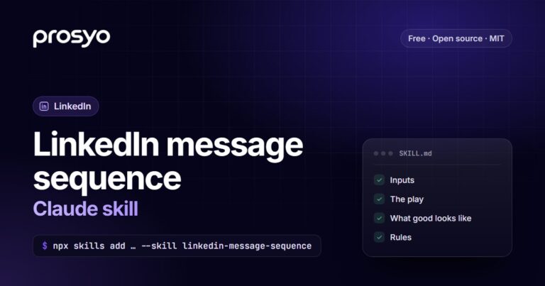 LinkedIn message sequence Claude skill