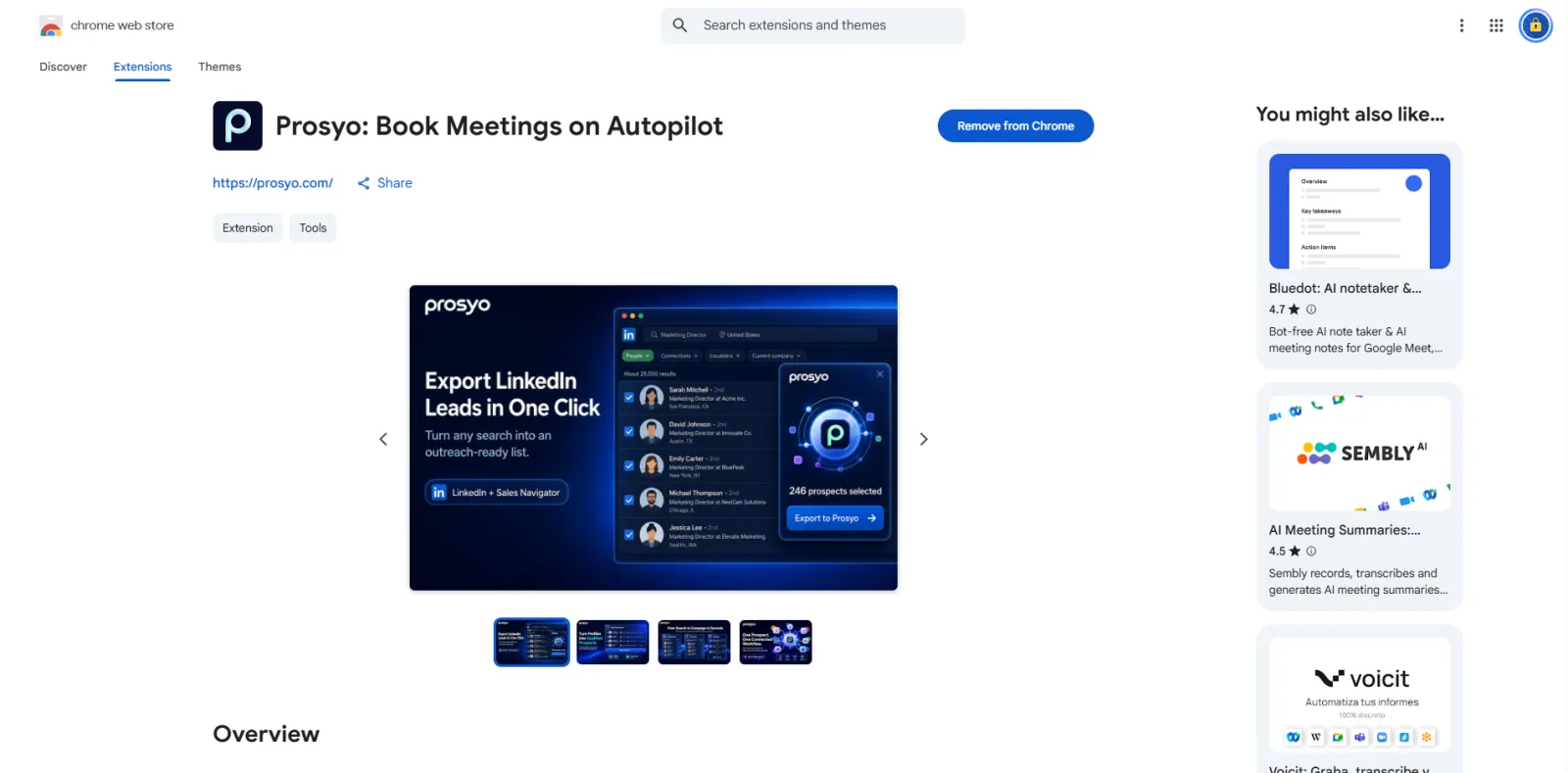 Prosyo: Book Meetings on Autopilot on the Chrome Web Store